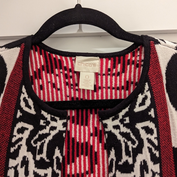 Chico's Natasha Cardigan Sweater, Mixed Pattern - Picture 6 of 13